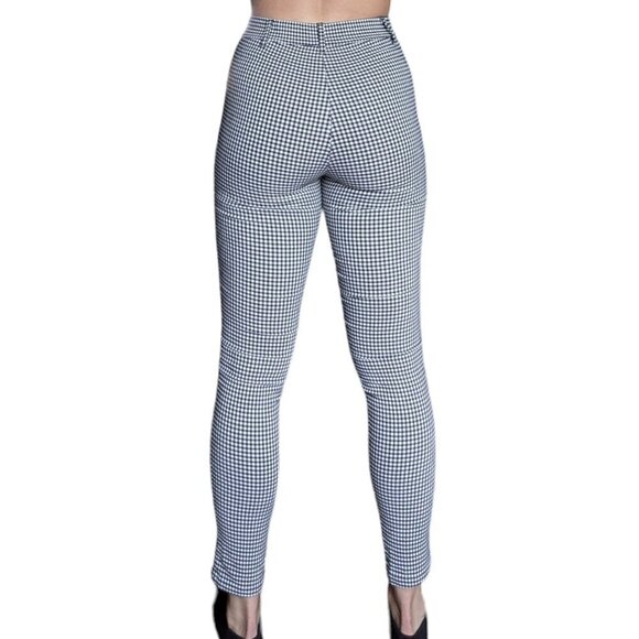 Garage Stretchy Slim Fit High Waisted Black/White Plaid Pants Women Size Small - Picture 3 of 6